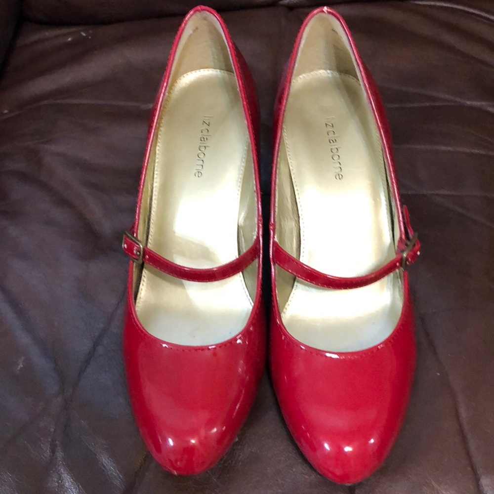 Liz Claiborne red Mary Jane style heels. Size 8.5.